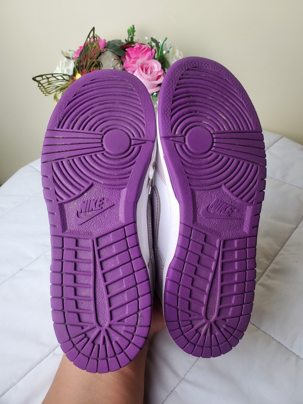 Nike Kids Low-Top Sneakers in Light Lavender and Deep Purple Size 3Y Unisex - Picture 8 of 8